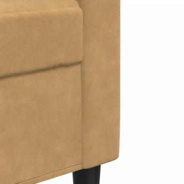 vidaXL Καναπές Τριθέσιος Καφέ Βελούδινος 226x77x80cm 1 τεμ.