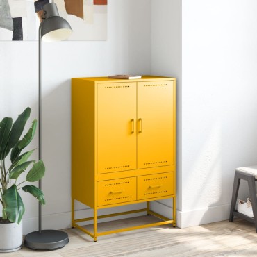 vidaXL Ντουλάπι Μουσταρδί 68x39x111,5cm από Ατσάλι 1 τεμ.