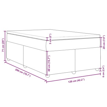 vidaXL Κρεβάτι Boxspring με Στρώμα Μπλε 120x200 εκ. Υφασμάτινο