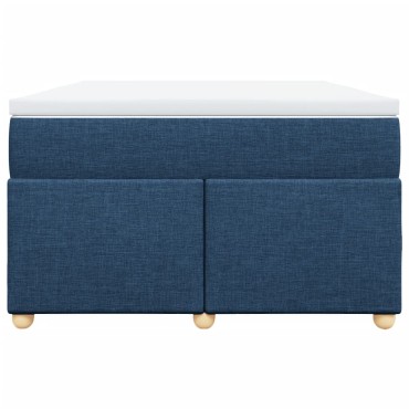 vidaXL Κρεβάτι Boxspring με Στρώμα Μπλε 120x200 εκ. Υφασμάτινο