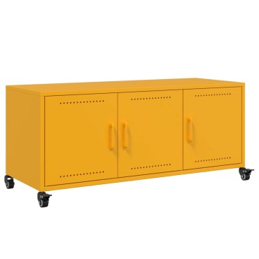 vidaXL Έπιπλο Τηλεόρασης Μουσταρδί Κίτρινο 100,5x39x43,5cm από Ατσάλι