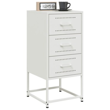 vidaXL Κομοδίνο Λευκό 36x39x78cm από Χάλυβα 1 τεμ.