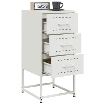 vidaXL Κομοδίνο Λευκό 36x39x78cm από Χάλυβα 1 τεμ.