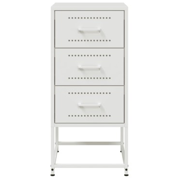vidaXL Κομοδίνο Λευκό 36x39x78cm από Χάλυβα 1 τεμ.