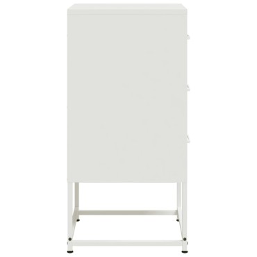 vidaXL Κομοδίνο Λευκό 36x39x78cm από Χάλυβα 1 τεμ.