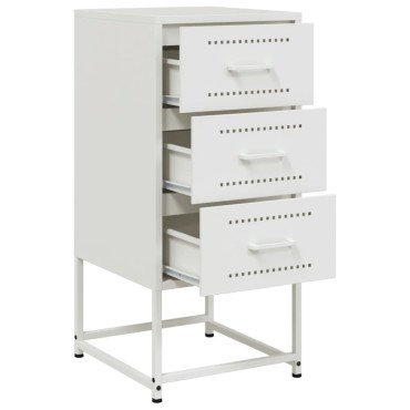 vidaXL Κομοδίνο Λευκό 36x39x78cm από Χάλυβα 1 τεμ.