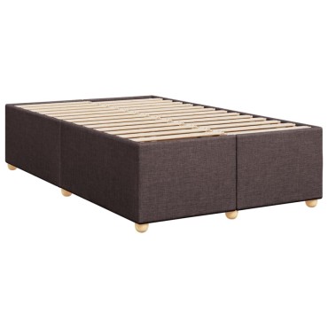 vidaXL Κρεβάτι Boxspring με Στρώμα Σκούρο Καφέ 120x200 εκ. Υφασμάτινο