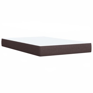 vidaXL Κρεβάτι Boxspring με Στρώμα Σκούρο Καφέ 120x200 εκ. Υφασμάτινο