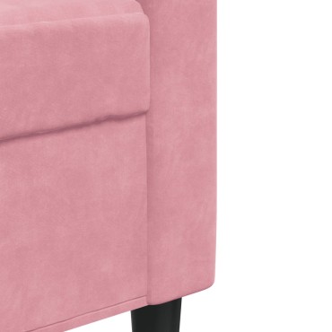 vidaXL Καναπές Διθέσιος Ροζ Βελούδινος 157x77x80cm 1 τεμ.