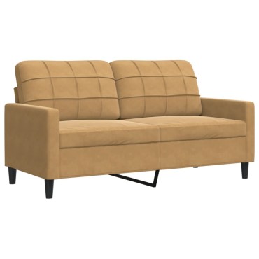 vidaXL Καναπές Διθέσιος Καφέ Βελούδινος 157x77x80cm 1 τεμ.