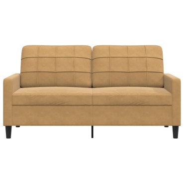 vidaXL Καναπές Διθέσιος Καφέ Βελούδινος 157x77x80cm 1 τεμ.