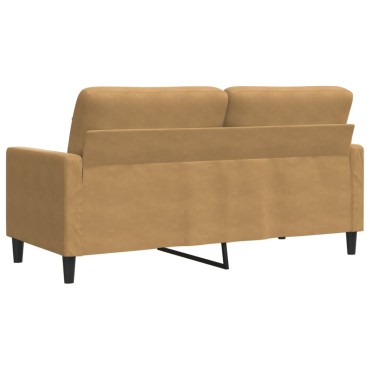 vidaXL Καναπές Διθέσιος Καφέ Βελούδινος 157x77x80cm 1 τεμ.