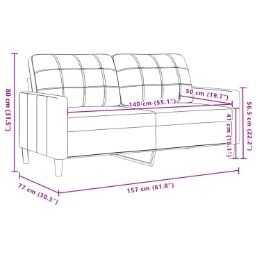 vidaXL Καναπές Διθέσιος Καφέ Βελούδινος 157x77x80cm 1 τεμ.