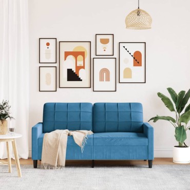 vidaXL Καναπές Διθέσιος Μπλε Βελούδινος 157x77x80cm 1 τεμ.