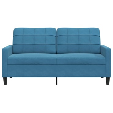 vidaXL Καναπές Διθέσιος Μπλε Βελούδινος 157x77x80cm 1 τεμ.