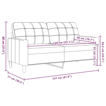 vidaXL Καναπές Διθέσιος Μπλε Βελούδινος 157x77x80cm 1 τεμ.