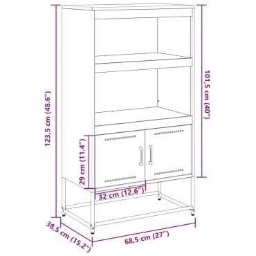 vidaXL Έπιπλο Τηλεόρασης Ανθρακί 100,5x39x60,5cm από Ατσάλι