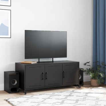 vidaXL Έπιπλο Τηλεόρασης Μαύρο 100,5x39x43,5cm Ατσάλι