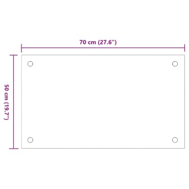 vidaXL Πλάτες Κουζίνας 2 τεμ. Διαφανής 70 x 50 εκ. από Ψημένο Γυαλί