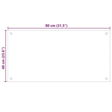 vidaXL Πλάτες Κουζίνας 2 τεμ. Λευκές 80x40 εκ. από Ψημένο Γυαλί