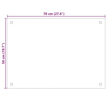 vidaXL Πλάτες Κουζίνας 2 τεμ. Λευκές 70x50 εκ. από Ψημένο Γυαλί