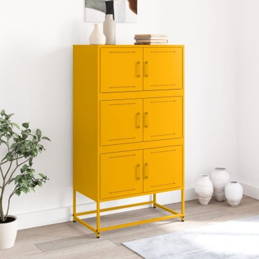 vidaXL Ντουλάπι Μουσταρδί 68,5x38,5x123,5cm από Ατσάλι 1 τεμ.