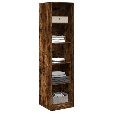 vidaXL Ντουλάπα Χρώμα Καπνιστή Δρυς 50x50x200cm από Επεξ. Ξύλο 1 τεμ.