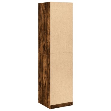vidaXL Ντουλάπα Χρώμα Καπνιστή Δρυς 50x50x200cm από Επεξ. Ξύλο 1 τεμ.