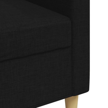 vidaXL Καναπές Τριθέσιος Μαύρος Υφασμάτινος 226x77x80cm 1 τεμ.