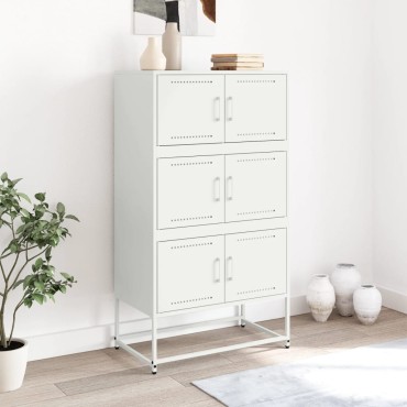 vidaXL Ντουλάπι Λευκό 68,5x38,5x123,5cm από Ατσάλι 1 τεμ.