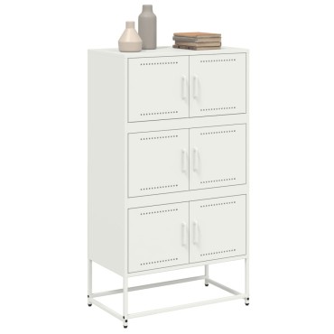 vidaXL Ντουλάπι Λευκό 68,5x38,5x123,5cm από Ατσάλι 1 τεμ.