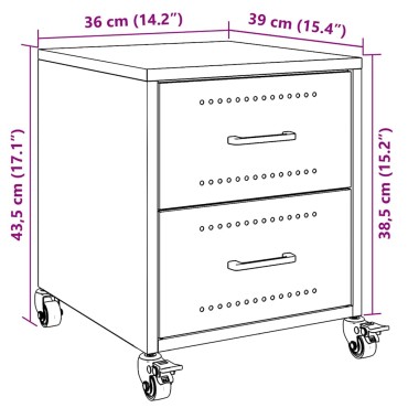 vidaXL Κομοδίνα 2 τεμ. Μουσταρδί 36x39x43,5cm από Χάλυβα