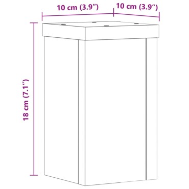 vidaXL Βάσεις Φυτών 2 τεμ. Γκρι Σκυρ. 10x10x18 εκ. Επεξεργασμένο Ξύλο