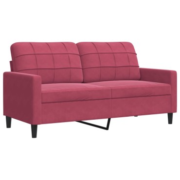 vidaXL Καναπές Διθέσιος Μπορντό Βελούδινος 157x77x80cm 1 τεμ.