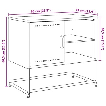 vidaXL Έπιπλο Τηλεόρασης Ανθρακί 100,5x39x60,5cm από Ατσάλι