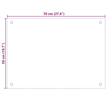 vidaXL Πλάτες Κουζίνας 2 τεμ. Μαύρες 70x50 εκ. από Ψημένο Γυαλί