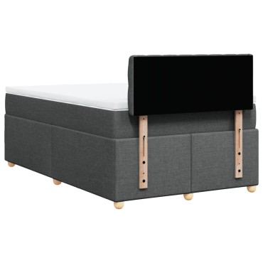 vidaXL Κρεβάτι Boxspring με Στρώμα Σκούρο Γκρι 120x190 εκ Υφασμάτινο