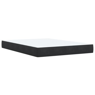 vidaXL Κρεβάτι Boxspring με Στρώμα Μαύρο 140x200cm Βελούδινο 1 τεμ. - Διπλό