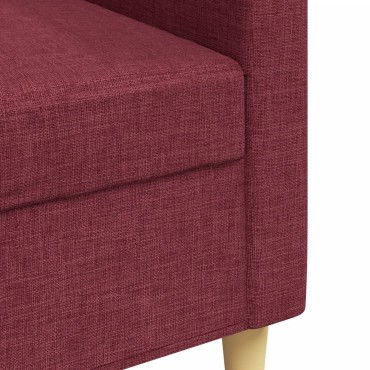 vidaXL Καναπές Τριθέσιος Μπορντό Υφασμάτινος 226x77x80cm 1 τεμ.