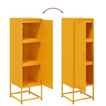 vidaXL Ντουλάπι Μουσταρδί 36x39x123cm από Ατσάλι 1 τεμ.