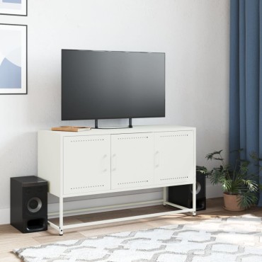 vidaXL Έπιπλο Τηλεόρασης Λευκό 100,5x39x60,5cm από Ατσάλι