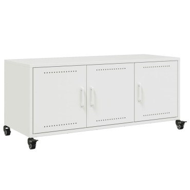 vidaXL Έπιπλο Τηλεόρασης Λευκό 100,5x39x43,5cm Ατσάλι