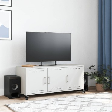 vidaXL Έπιπλο Τηλεόρασης Λευκό 100,5x39x43,5cm Ατσάλι