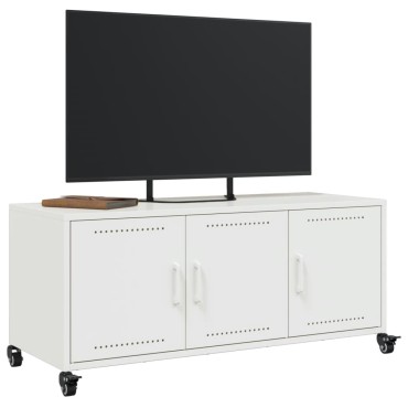 vidaXL Έπιπλο Τηλεόρασης Λευκό 100,5x39x43,5cm Ατσάλι