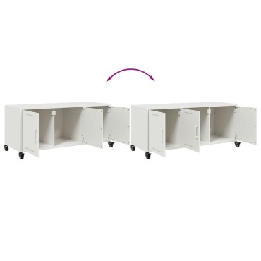 vidaXL Έπιπλο Τηλεόρασης Λευκό 100,5x39x43,5cm Ατσάλι
