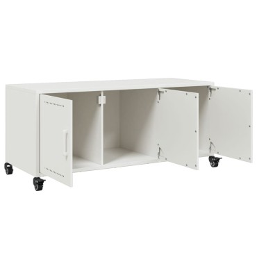 vidaXL Έπιπλο Τηλεόρασης Λευκό 100,5x39x43,5cm Ατσάλι