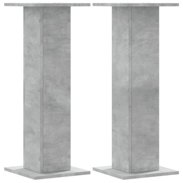vidaXL Βάσεις Ηχείων 2 Τεμ. Γκρι Σκυρ. 30x30x80 εκ. Επεξ. Ξύλο