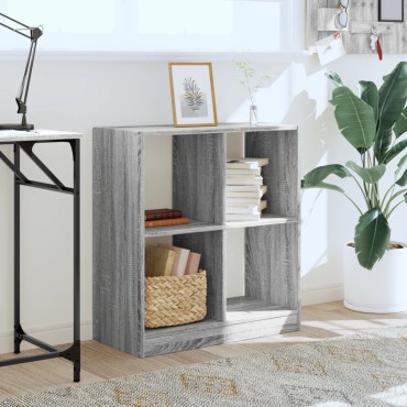 vidaXL Βιβλιοθήκη Γκρι Sonoma 68,5x32x75 κ. από Επεξεργ. Ξύλο 68,5x32x75cm 1 τεμ.