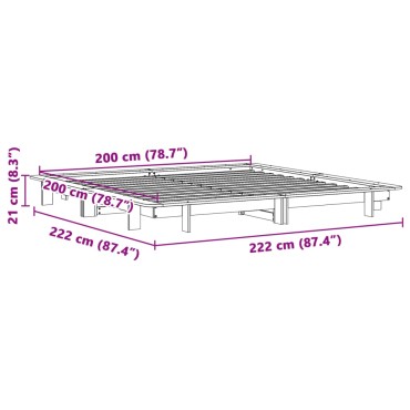 vidaXL Σκελετός Κρεβ. Χωρίς Στρώμα Λευκό 200x200 εκ Μασίφ Πεύκο