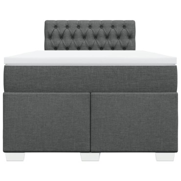 vidaXL Κρεβάτι Boxspring με Στρώμα Σκούρο Γκρι 120x190 εκ Υφασμάτινο